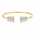 White Drop Marquise Open Cuff in 18K yellow gold alternate product view