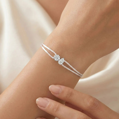Satin Cord Bracelet Double - Pear