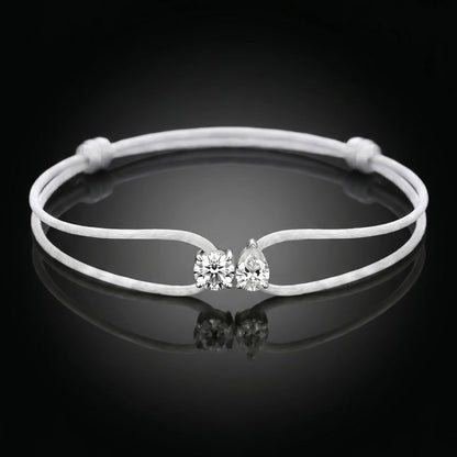 Satin Cord Bracelet Double - Pear