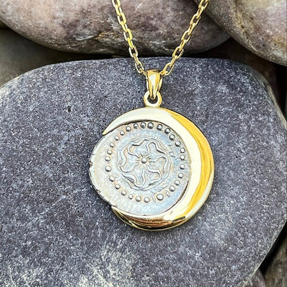 Rose Ruby Moon Pendant