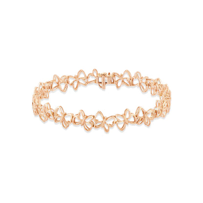 Rose gold bracelet on a white background