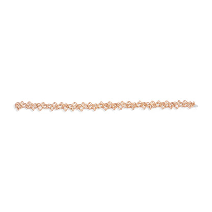Rose gold bracelet on a white background