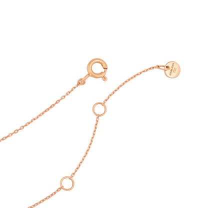 Rose gold chain on a white background