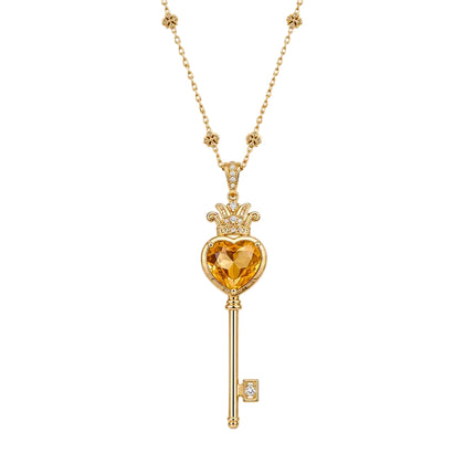 Royal Citrine Key Necklace