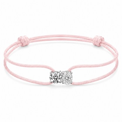 Pink bracelet with diamonds