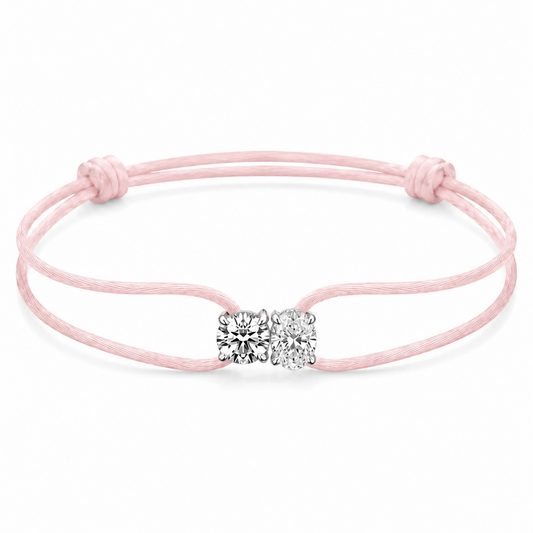 Pink bracelet with diamonds