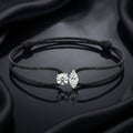 Dennis Luxe Satin Cord Bracelet Double Marquise, detail view