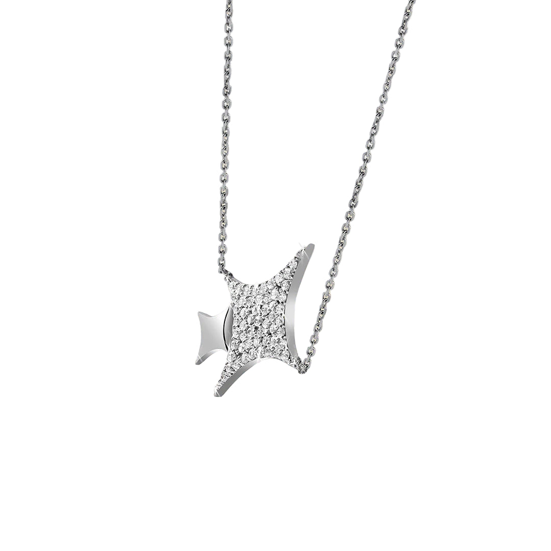 Star-shaped diamond pendant on a chain 