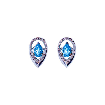 Teardrop Blue Stud Earrings