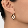 18k gold interlocking sculptural earrings, additional view