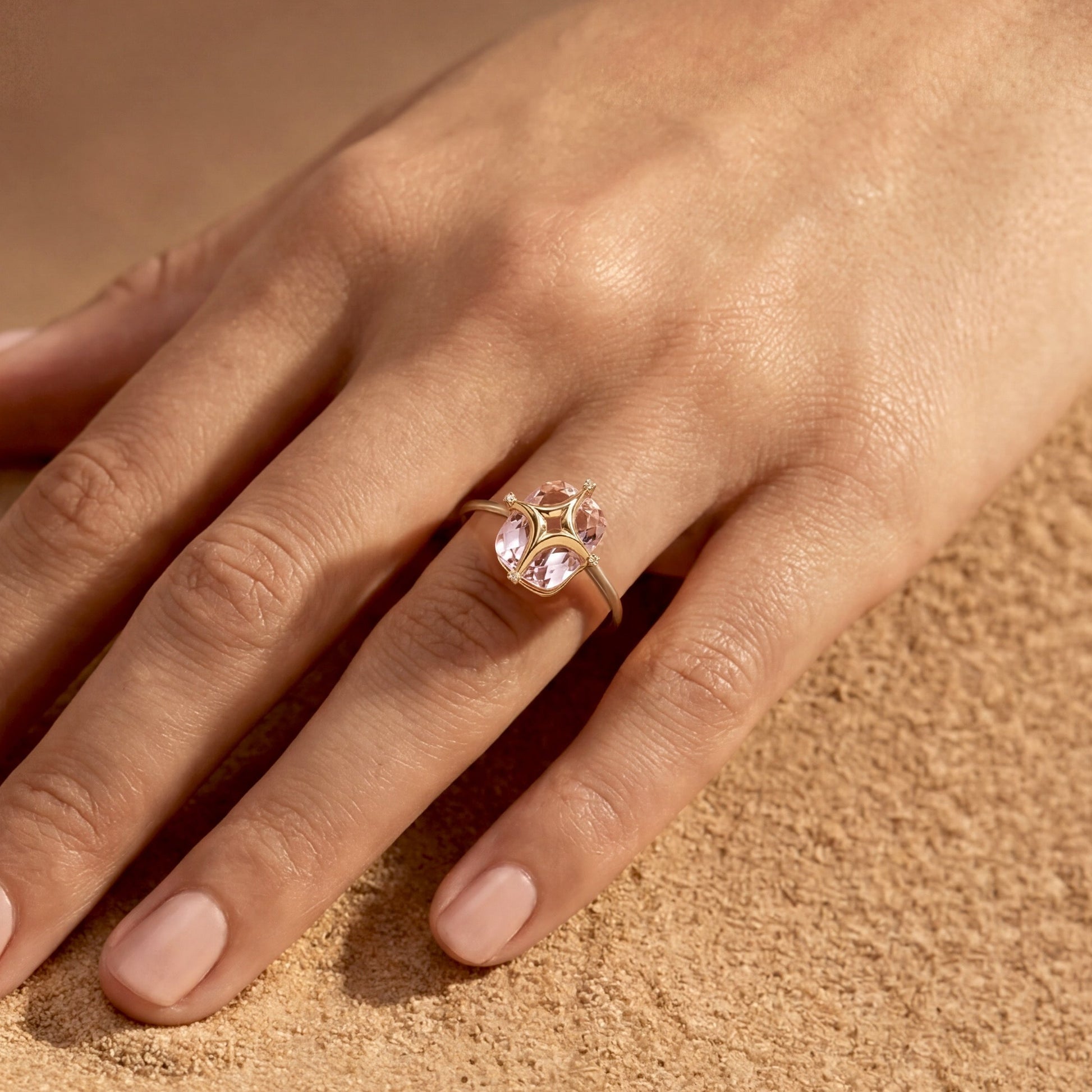 Gold ring with stone