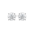 Pair of diamond stud earrings on a white background