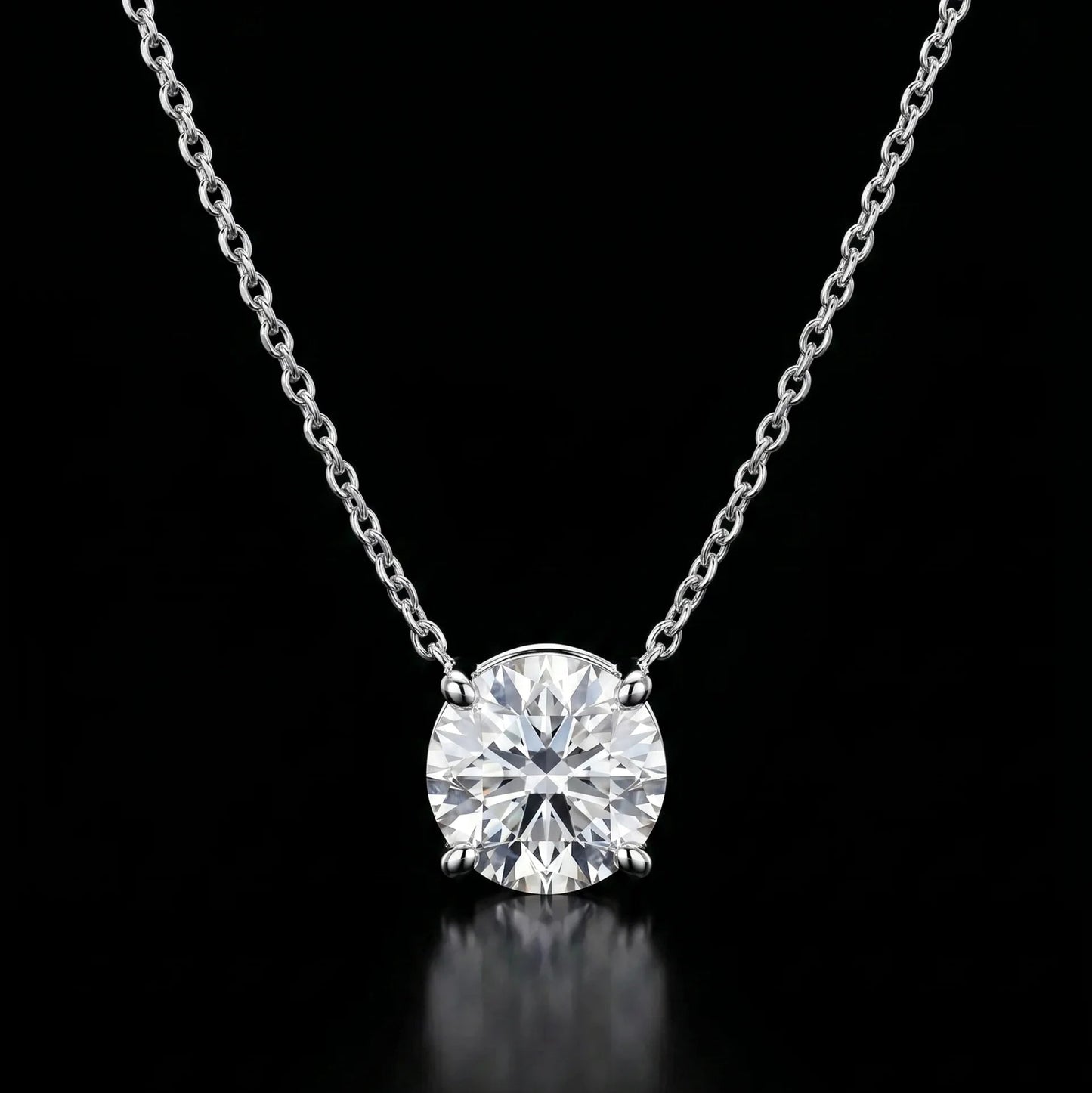Diamond necklace on a black background