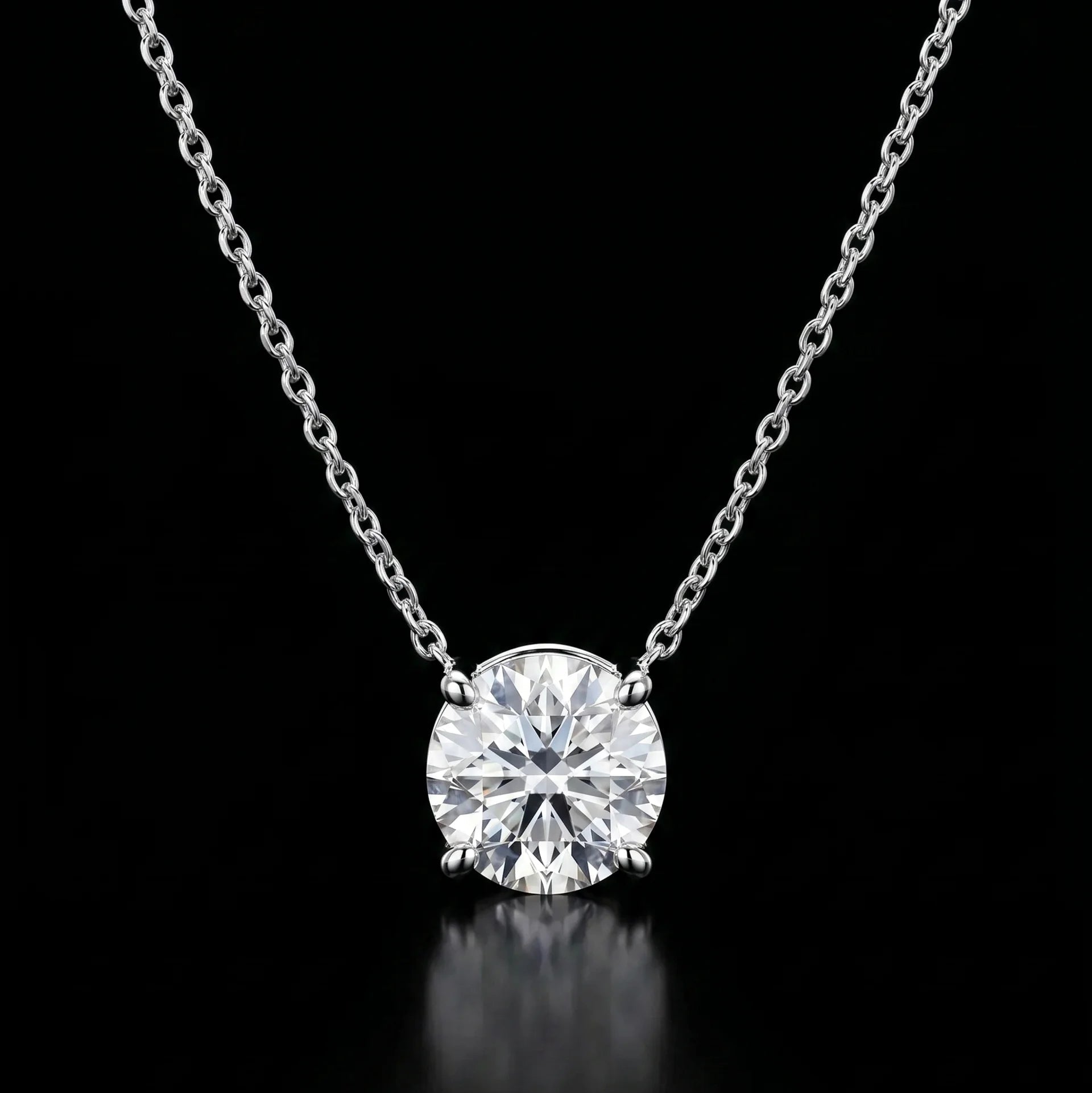 Diamond necklace on a black background
