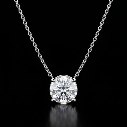 Diamond necklace on a black background
