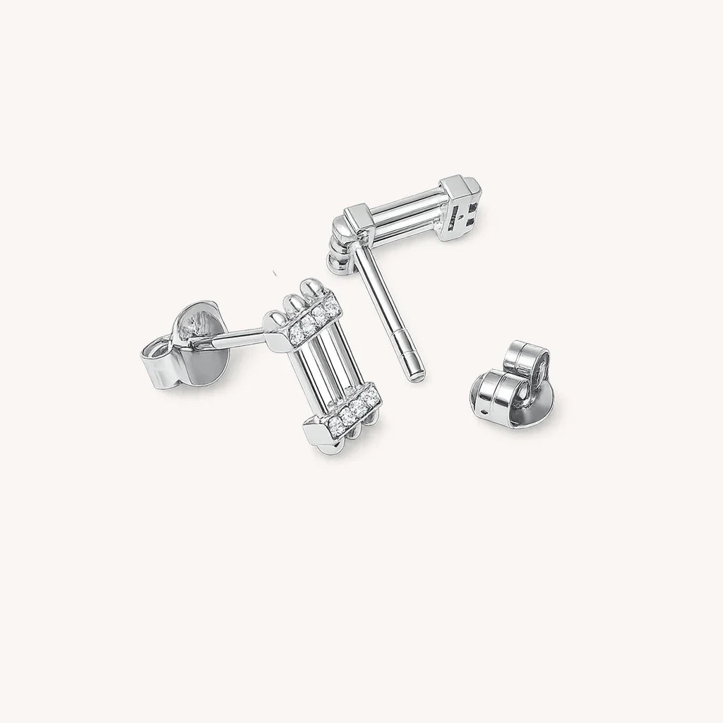 Triad Diamond Studs (White Gold)