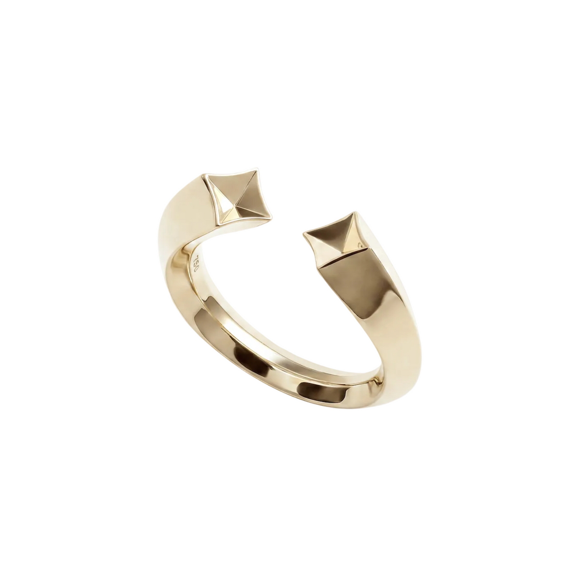 Gold ring with geometric design