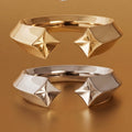 Gold ring with geometric design