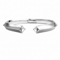18k white gold sculptural bracelet with pyramid motif design