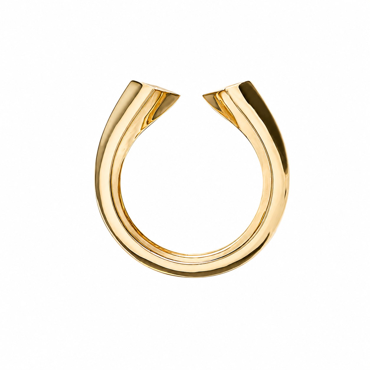Gold ring with geometric design