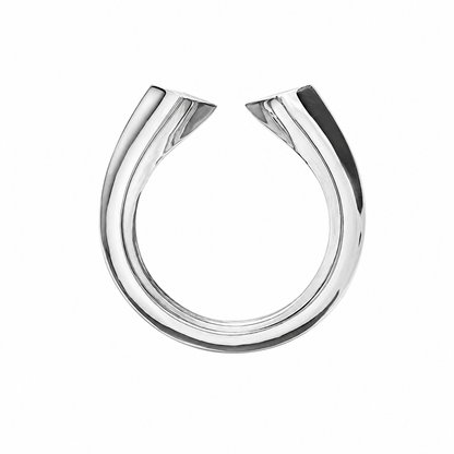 Gold ring with geometric design