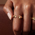 Gold ring with geometric design