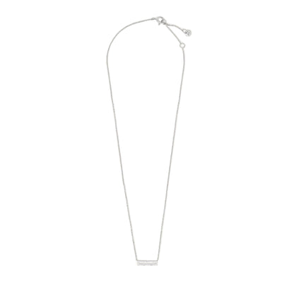 White gold necklace on a white background