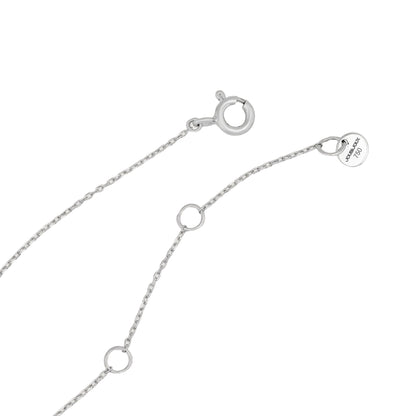 White gold necklace chain with clasp on a white background