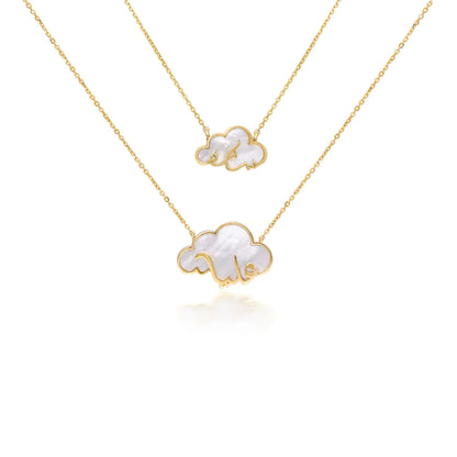 ABALII Cloud Story 18K yellow gold necklaces in large and small sizes