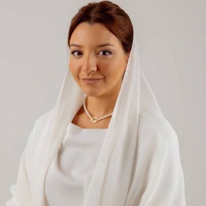 ABALII Hikayat Al-Zaman pearl necklace alternate worn view