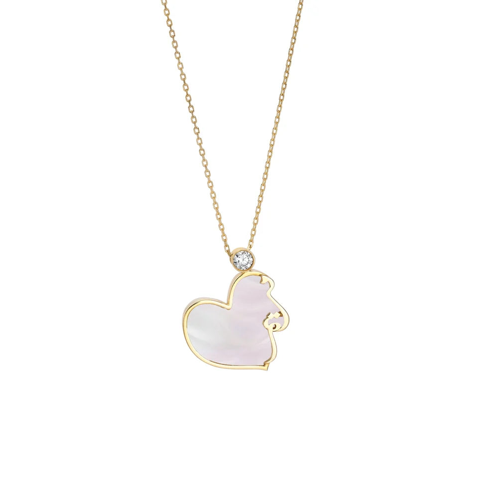 ABALII Hikayat Qalb 18K yellow gold heart necklace