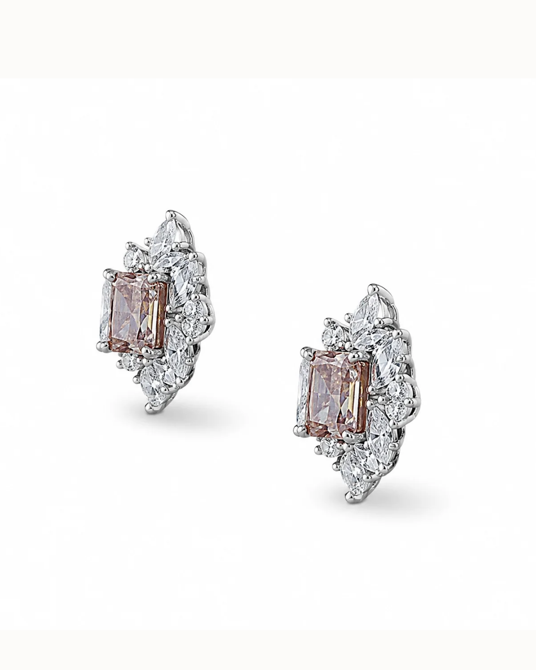 Adrisya aria cushion earrings 18k white gold earrings alternate view