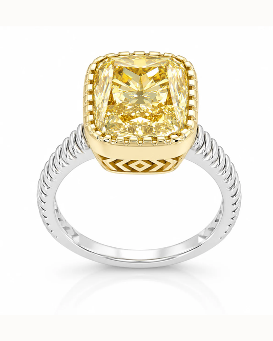 Adrisya golden hour cushion ring 18k two tone gold ring alternate view
