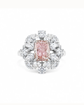 Adrisya rose glow ring 18k white gold ring front view