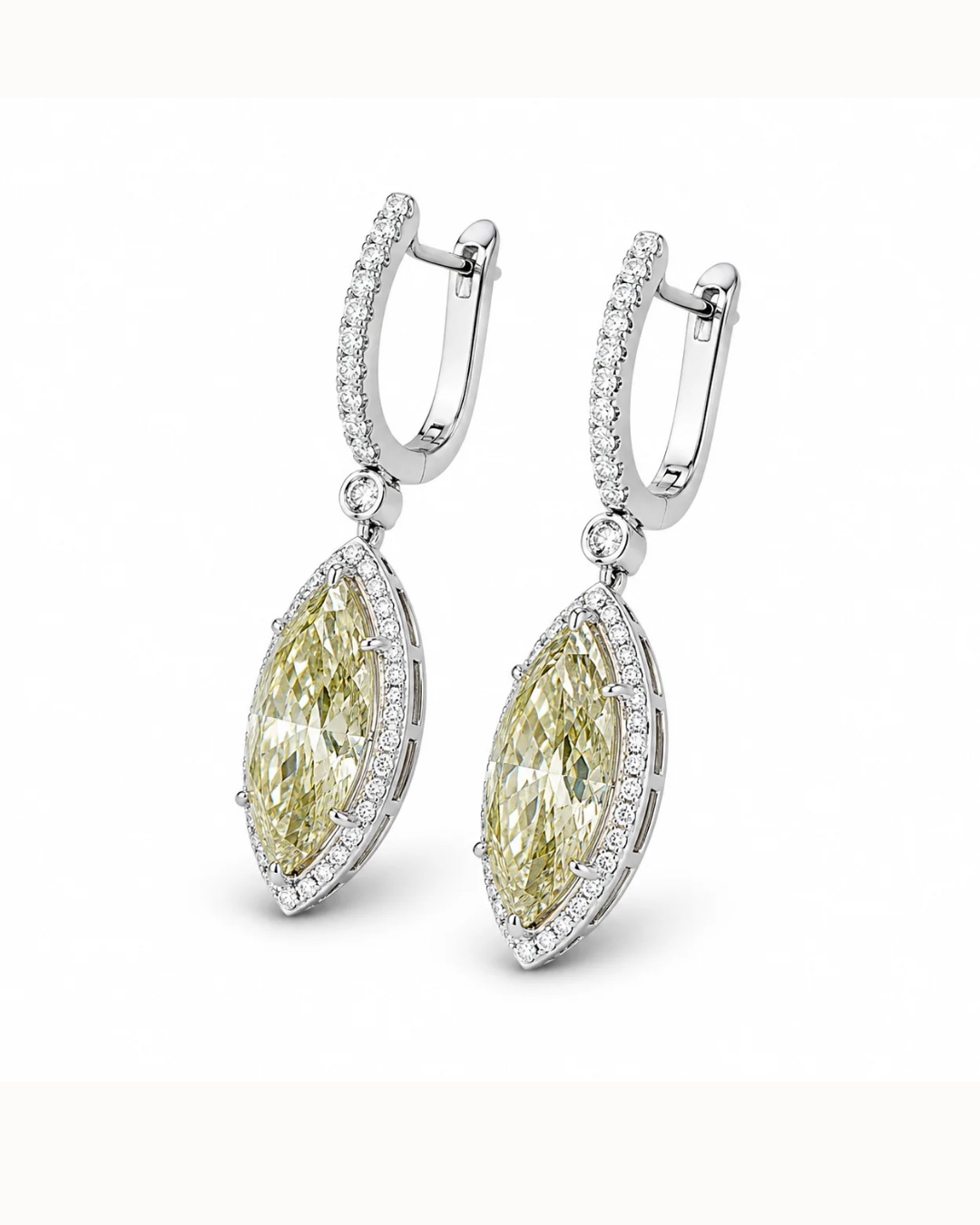 Adrisya soleil marquise drops 18k white gold earrings alternate view
