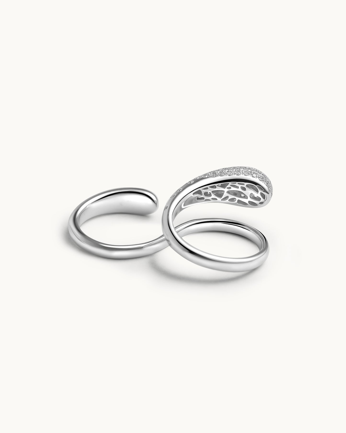 ALLAMI Ezil Double Ring with Diamond, alternate view