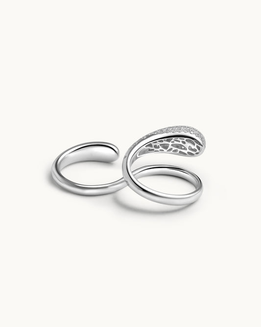 ALLAMI Ezil Double Ring with Diamond, alternate view