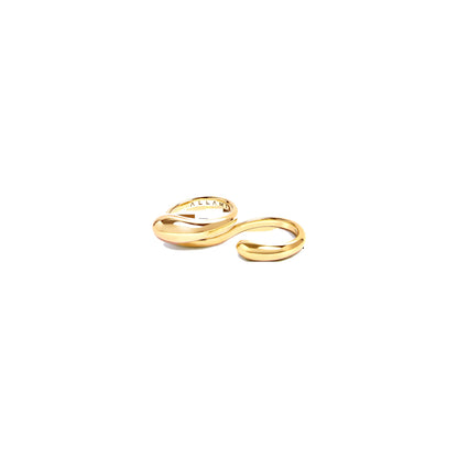 ALLAMI Ezil Double Ring in yellow gold on white background