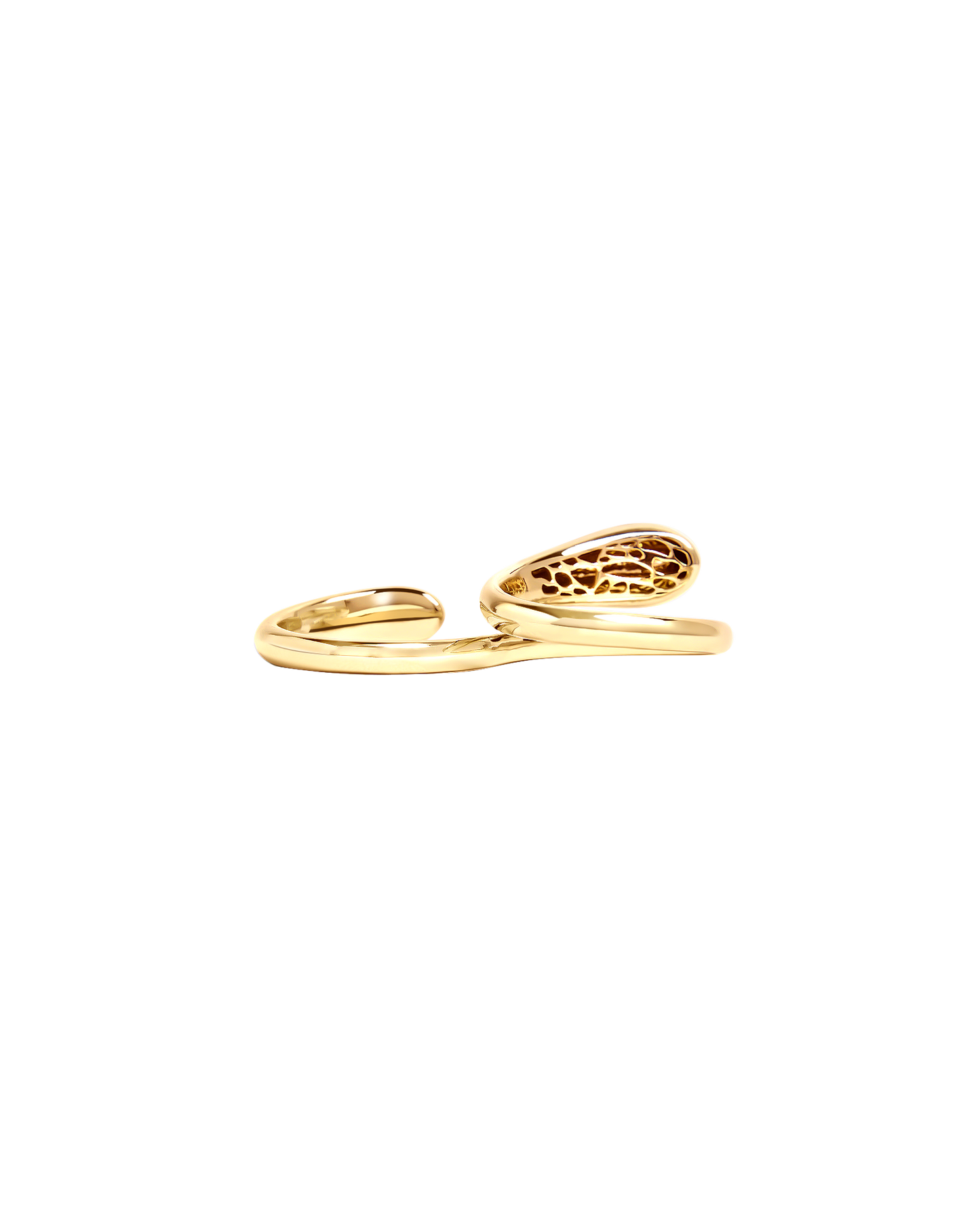 ALLAMI Ezil Double Ring in yellow gold, side view