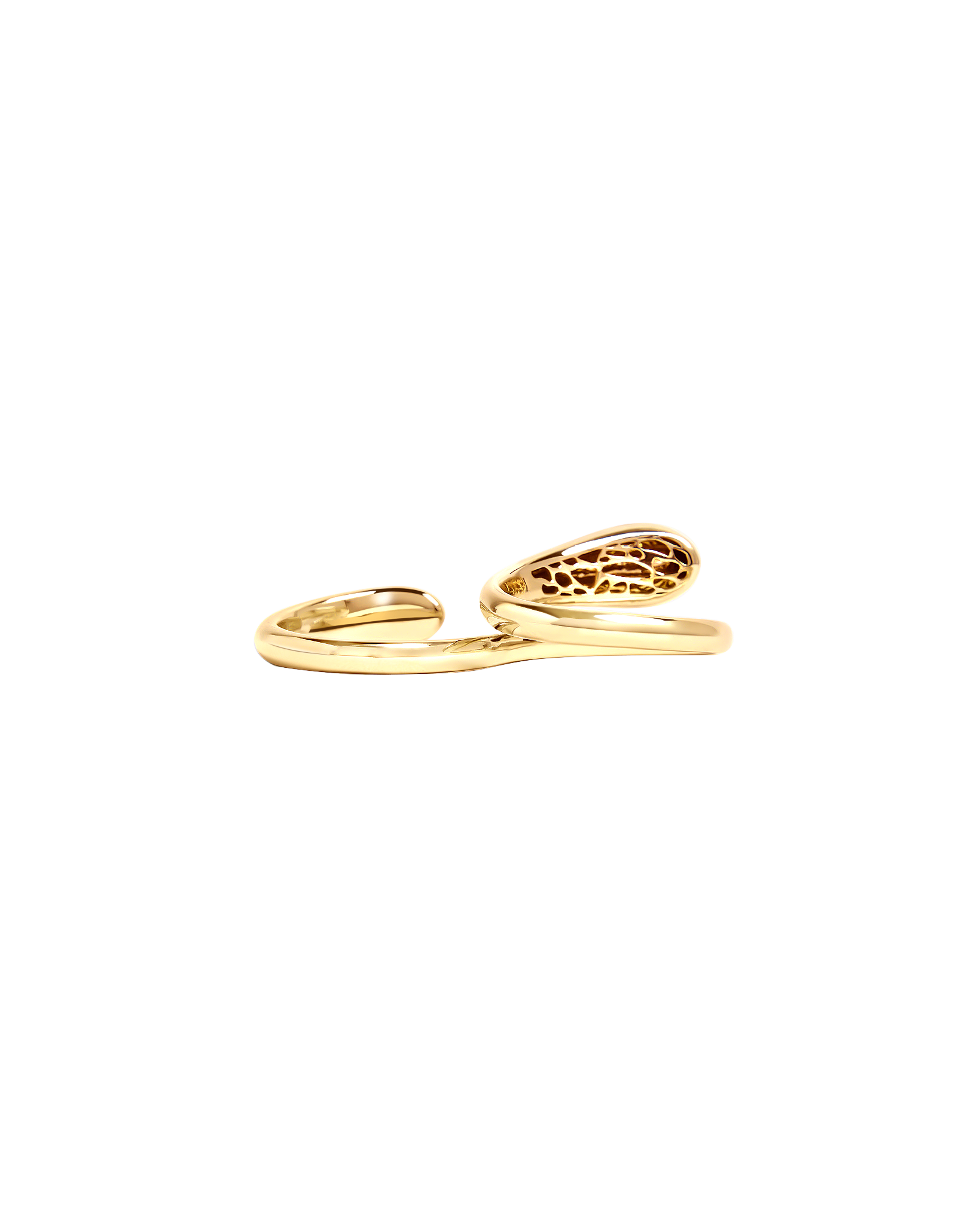 ALLAMI Ezil Double Ring in yellow gold, side view