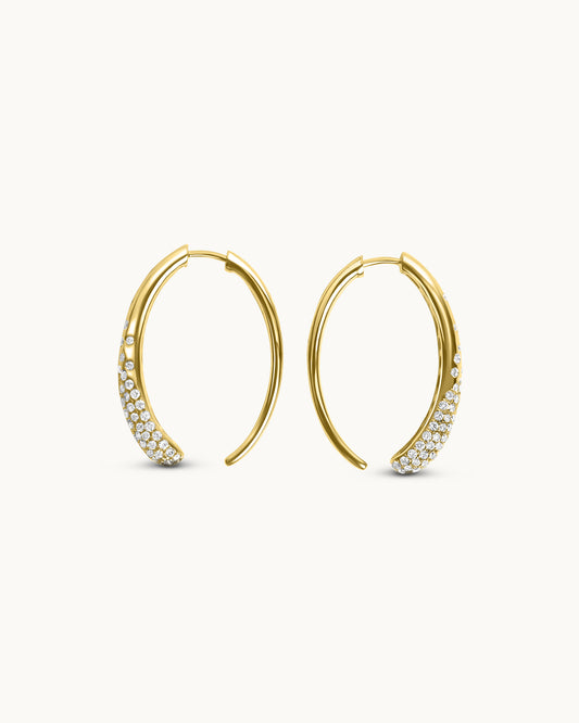 ALLAMI Ezil Earrings in yellow gold, pair front view