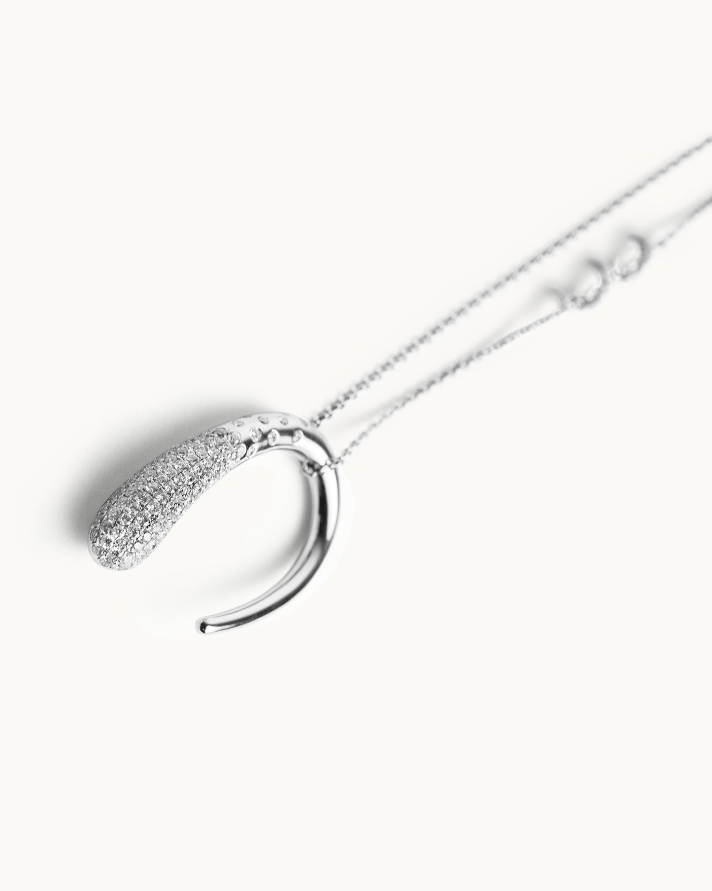ALLAMI Ezil Necklace with Diamond in white gold, alternate angle