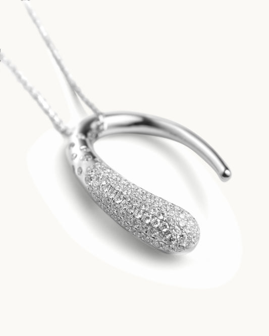 ALLAMI Ezil Necklace with Diamond in white gold, angled view