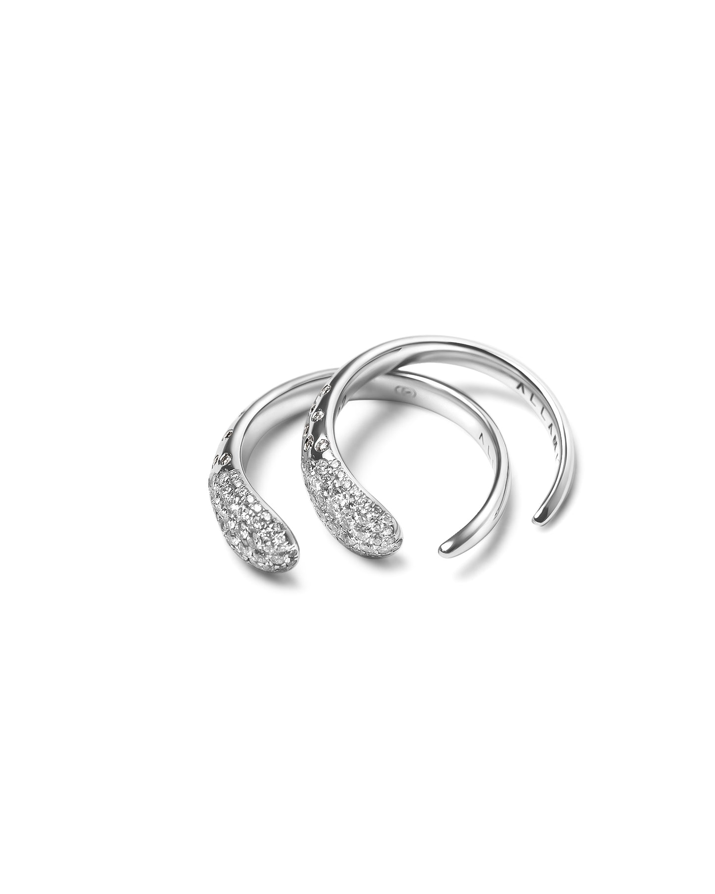 ALLAMI Ezil Ring with Diamond in white gold, side view