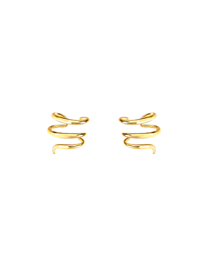ALLAMI Loria Cuff Earring in yellow gold, pair front view