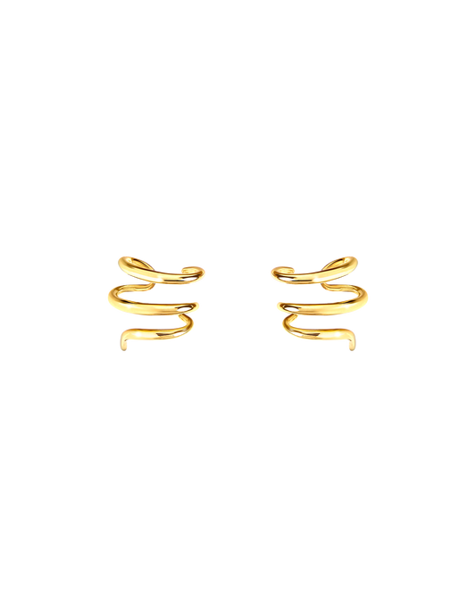 ALLAMI Loria Cuff Earring in yellow gold, pair front view