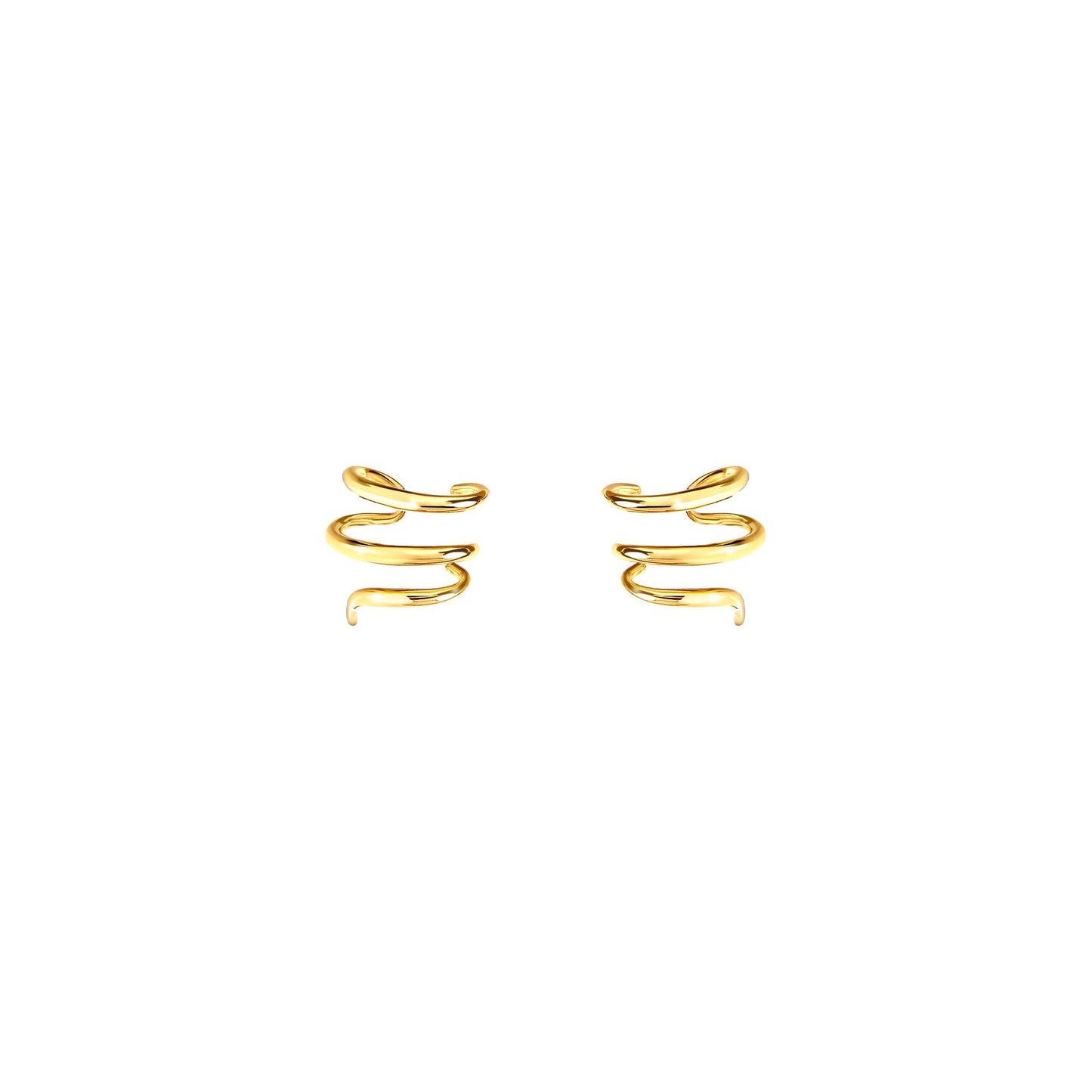 ALLAMI Loria Cuff Earring pair in yellow gold on white background