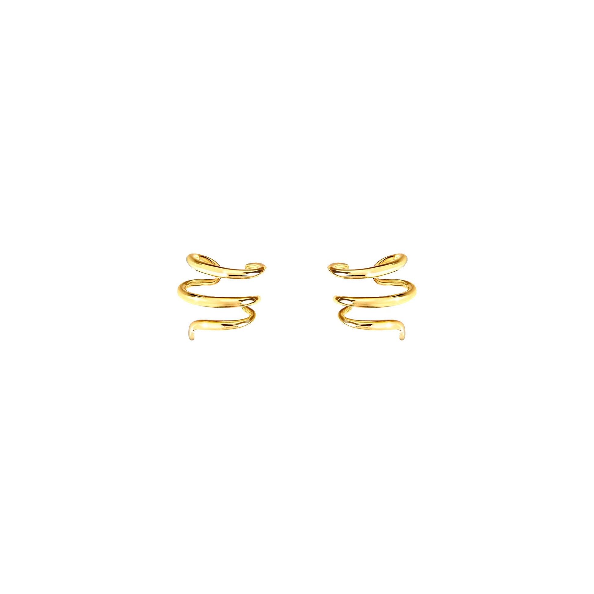 ALLAMI Loria Cuff Earring pair in yellow gold on white background
