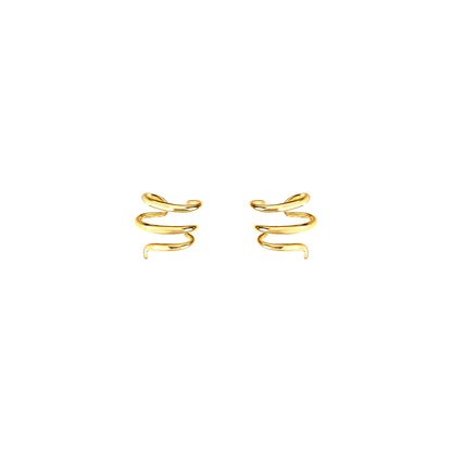 ALLAMI Loria Cuff Earring pair in yellow gold on white background