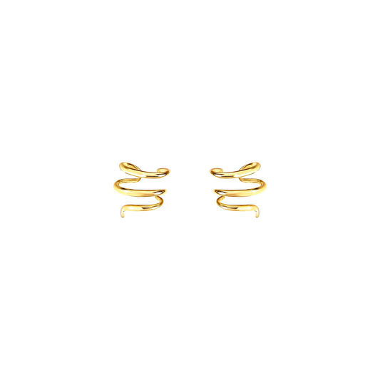 ALLAMI Loria Cuff Earring pair in yellow gold on white background